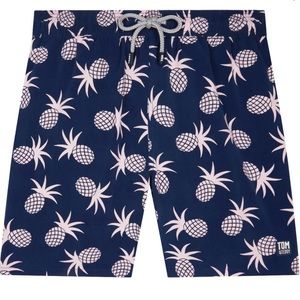 Tom & Teddy Swim Trunks Shell Pink Pineapple size Small NWT New With Tags